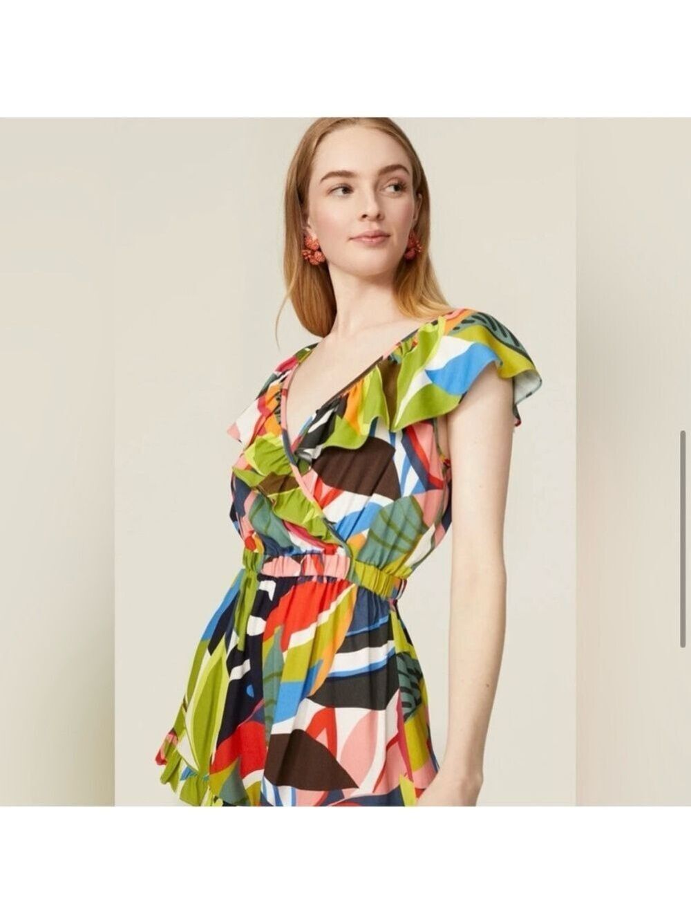 Trina Turk Multi-Color Ruffle Romper - Picture 4 of 7